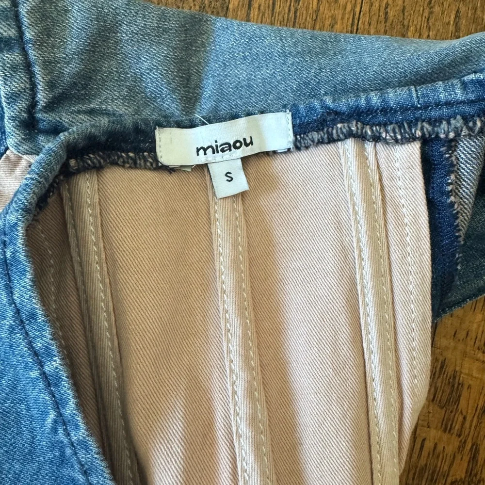 Miaou Blue Denim Crop Top - Picture 6 of 6